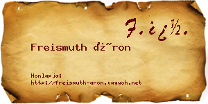 Freismuth Áron névjegykártya
